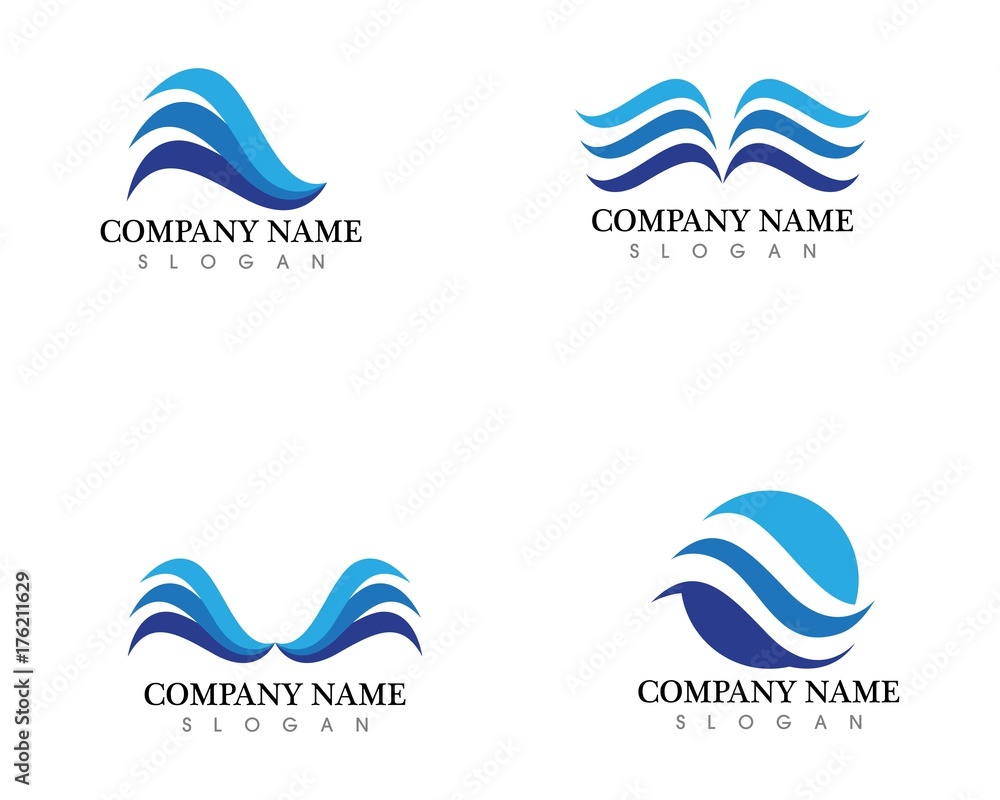 waves beach logo and symbols