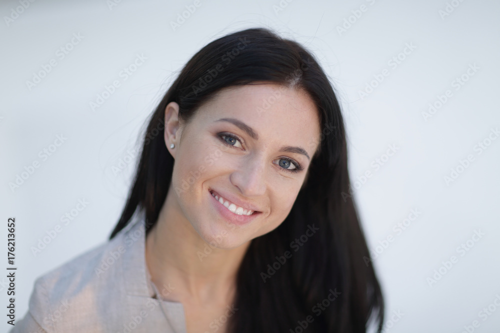 close-up face of a successful young woman. close-up face of a successful young woman.