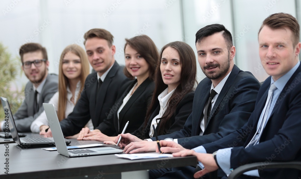 business team sitting at Desk in the conference room