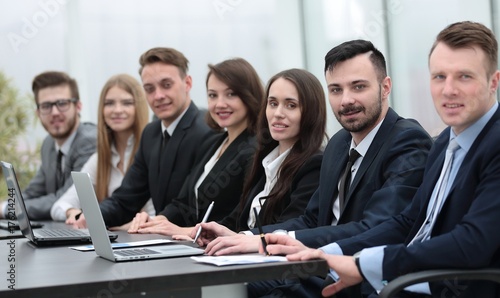 business team sitting at Desk in the conference room