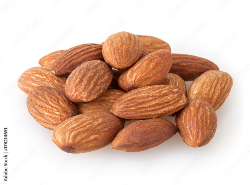 Almonds isolated on white background Almonds isolated on white background