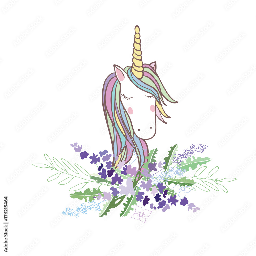 Obraz premium Retro style Illustration with flowers and animal