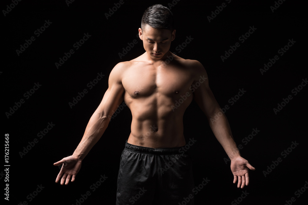 Fototapeta premium shirtless muscular asian man