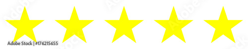 Five stars customer product rating review flat icon for apps and websites - notation sur cinq   toile pour sites web et applications