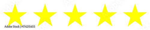 Five stars customer product rating review flat icon for apps and websites - notation sur cinq étoile pour sites web et applications