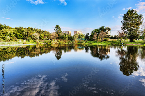 View of Galianovo lake in autumn - Moscow, Russia