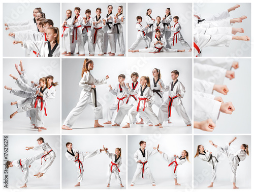 Naklejka na szafę Kolaż zdjęć ze szkoły karate 