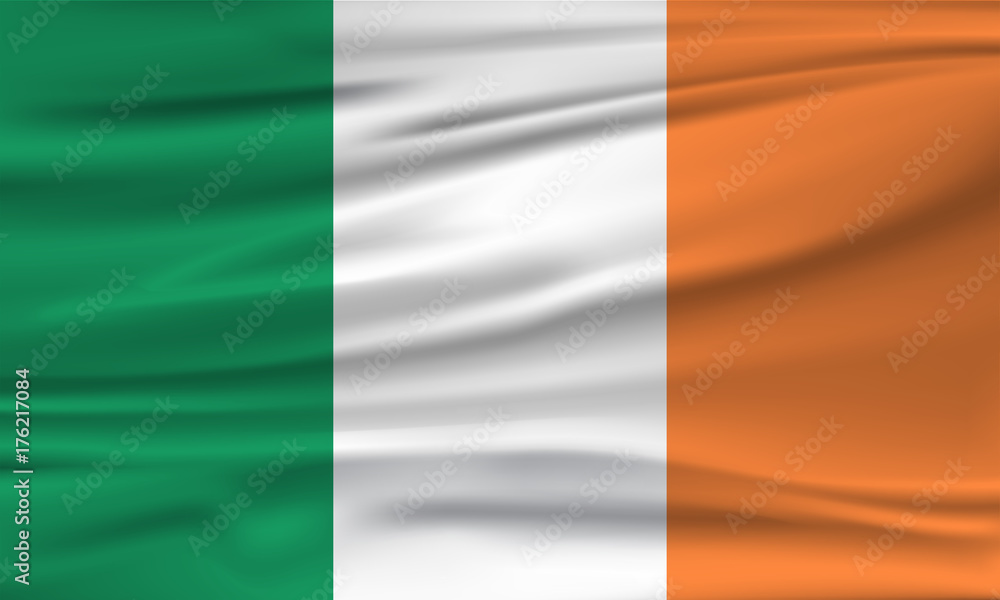 Vector flag of Ireland. Vector illustration