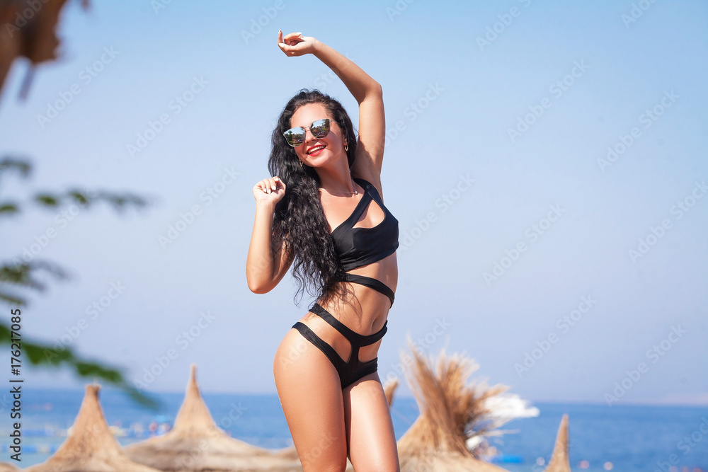 Beautiful Woman With Fit Sexy Body In Fashion Bikini Swimwear