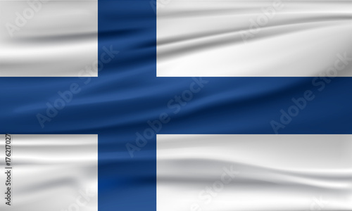 Vector flag of Finland. Vector illustration