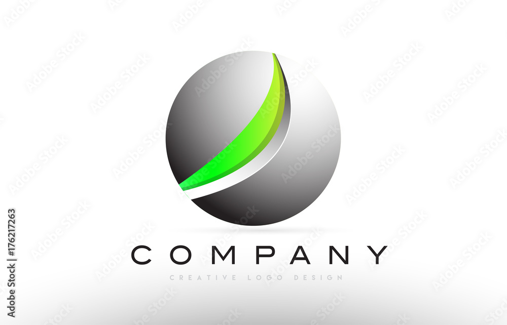3d logo icon sphere green black white grey 3d logo icon sphere green black white grey