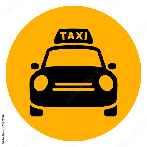 taxi circle yellow icon