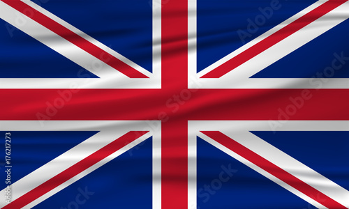 Vector flag of the United Kingdom, Great Britain. Vector illustration