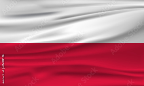 Vector flag of Poland. Vector illustration