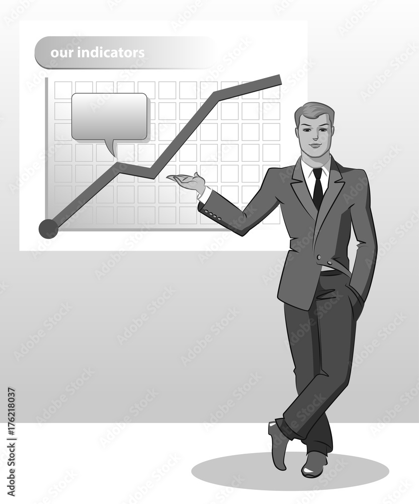 Businessman standing. Vector illustration isolated on a white background Businessman standing. Vector illustration isolated on a white background