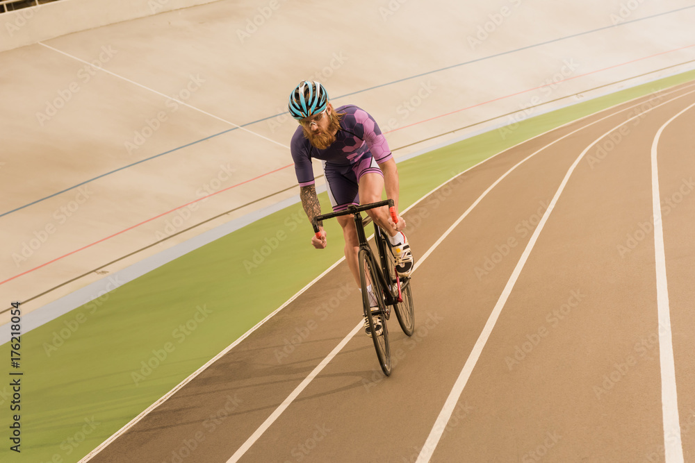 Fototapeta premium cyclist on cycle race track