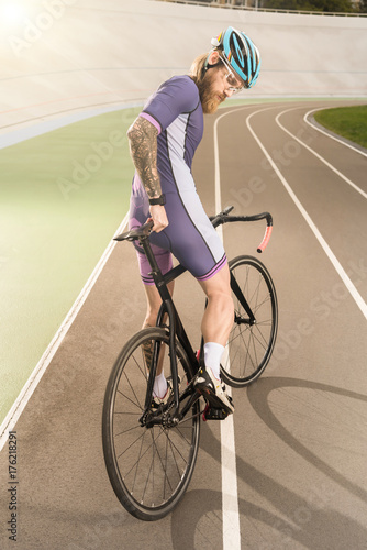 cyclist on cycle race track