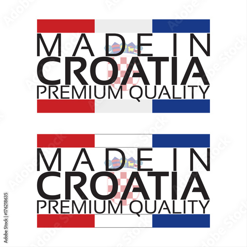 Made in Croatia icon, premium quality sticker with Croatian colors, vector illustration isolated on white background