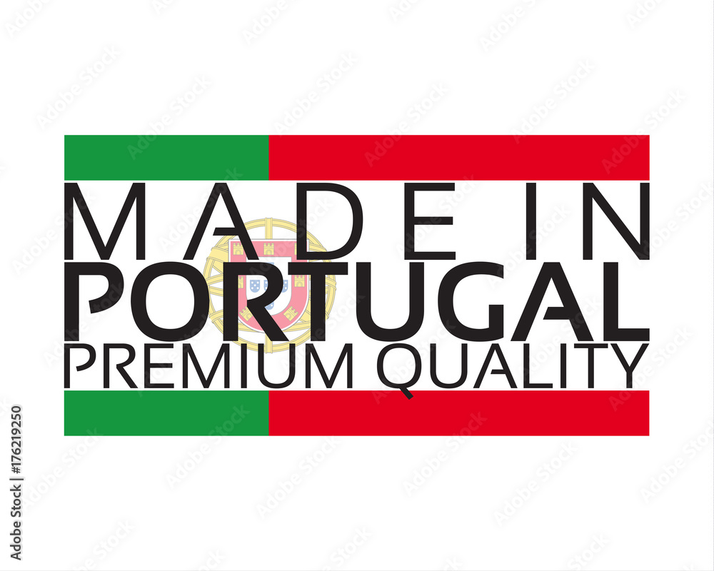 Made in Portugal icon, premium quality sticker with Portuguese colors, vector illustration isolated on white background