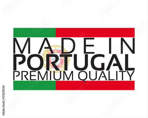 Made in Portugal icon  premium quality sticker with Portuguese colors  vector illustration isolated on white background