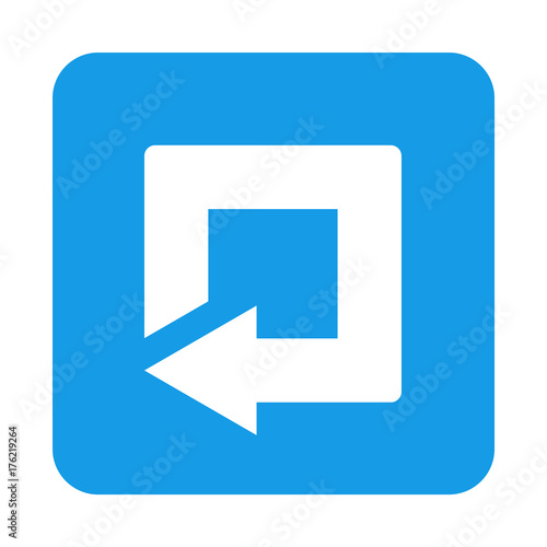 Free Download Icono plano flecha reinicio cuadrado en cuadrado azul - GFXLoad