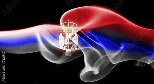 Serbia national smoke flag