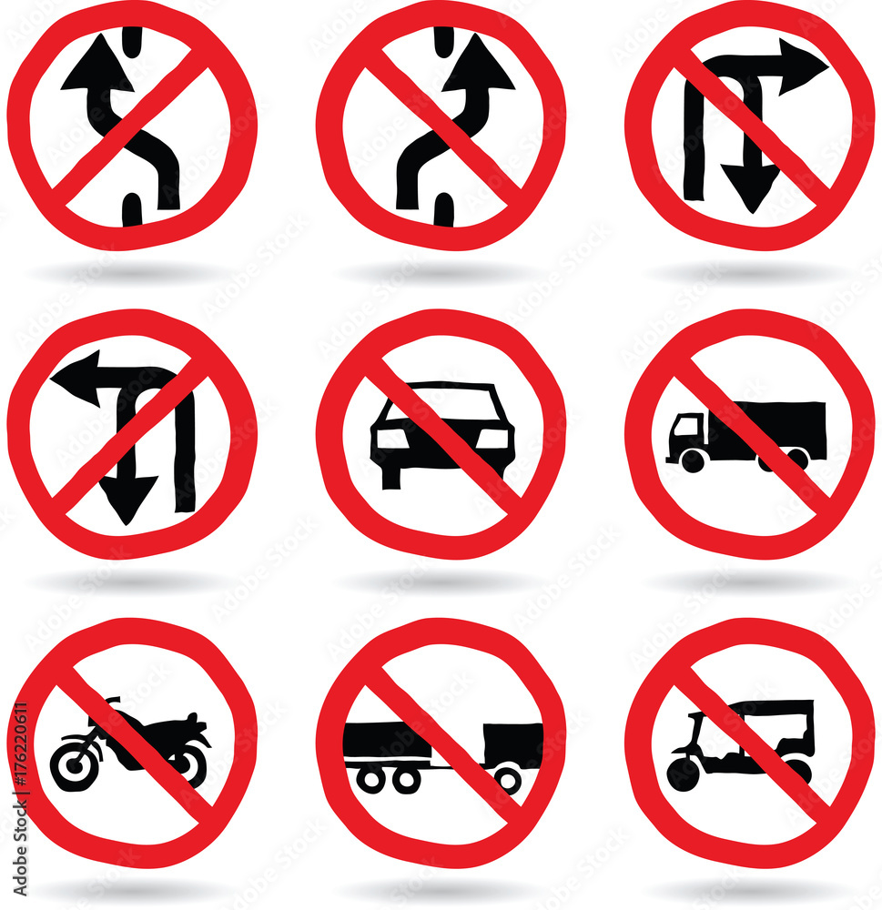 Doodle Traffic Signs, Vector Illustration EPS 10. Doodle Traffic Signs, Vector Illustration EPS 10.