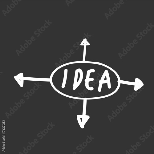 Illustration of idea and arrow vector icon