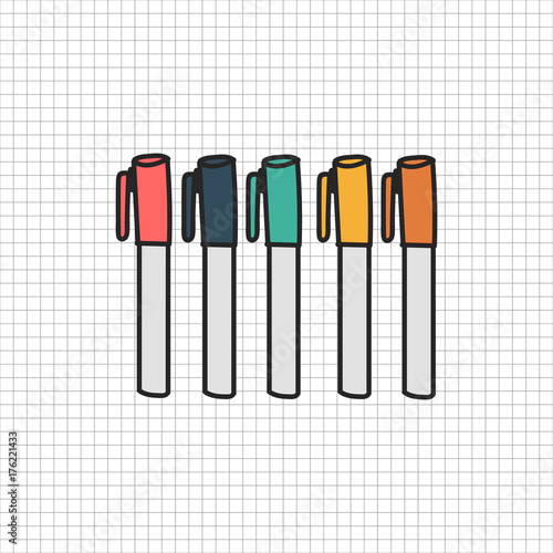 Vector of stationery doodle style
