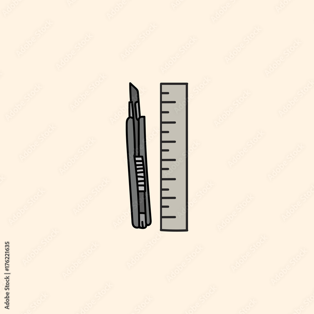 Vector of stationery doodle style Vector of stationery doodle style