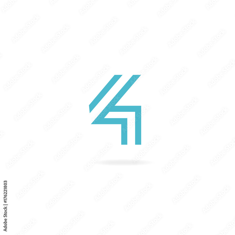 Numeral 4 logo icon design template elements. Vector color sign. Numeral 4 logo icon design template elements. Vector color sign.