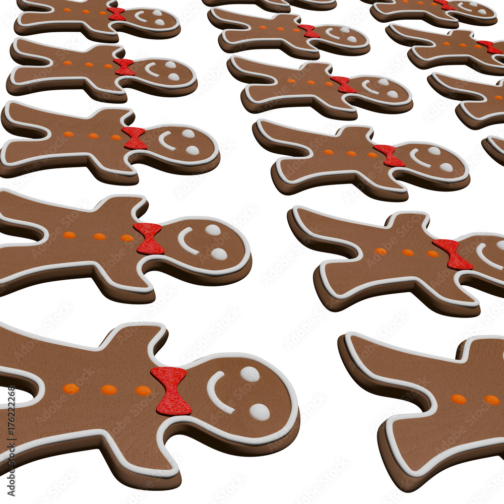 Gingerbread figure, 3d illustration Gingerbread figure, 3d illustration