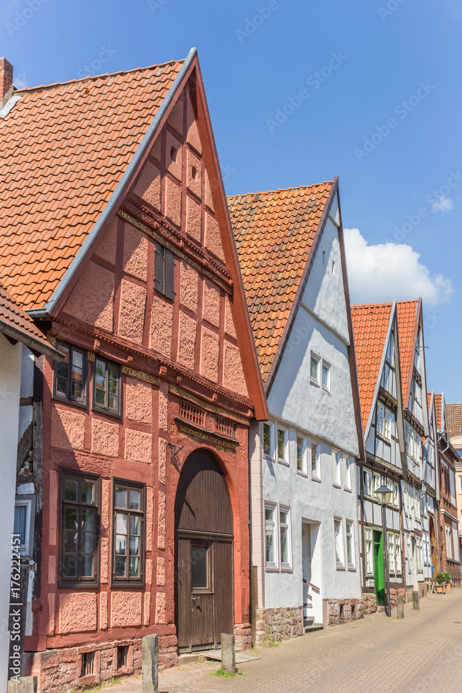 Fototapeta premium Half-timbered houses in the historic center of Blomberg