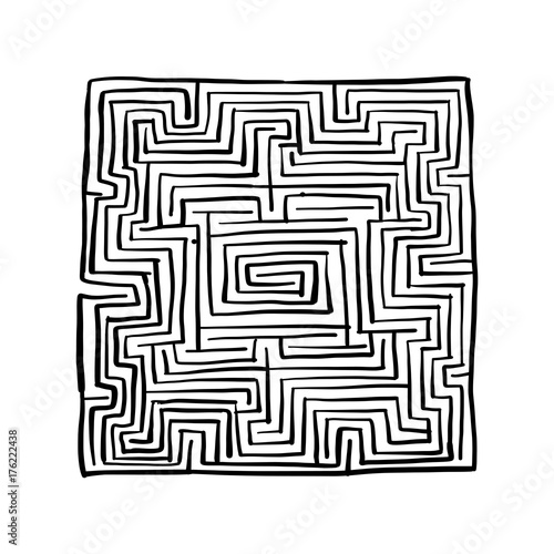 Labyrinth square, sketch for your design