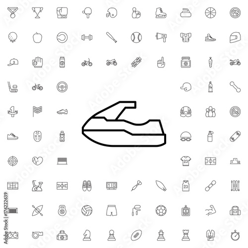 Water bike icon. set of outline sport icons.
