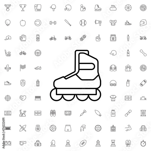 Skate roller icon. set of outline sport icons.