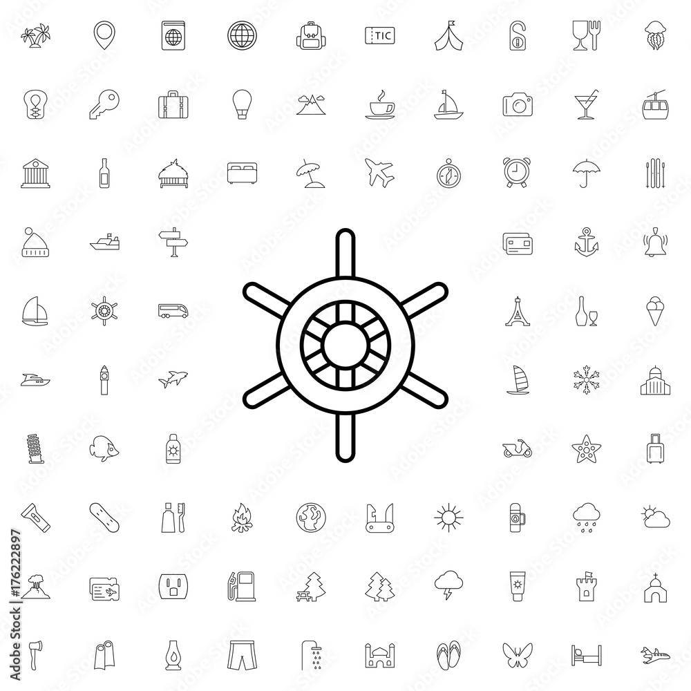 Helm icon. set of outline tourism icons. Helm icon. set of outline tourism icons.