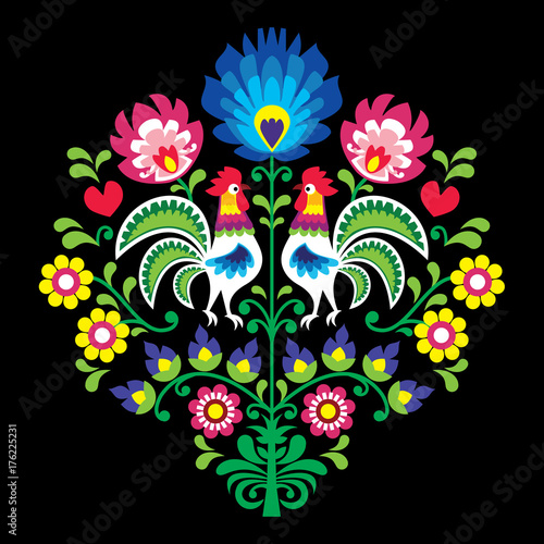 Plakat wzór kwiat sztuka natura ornament