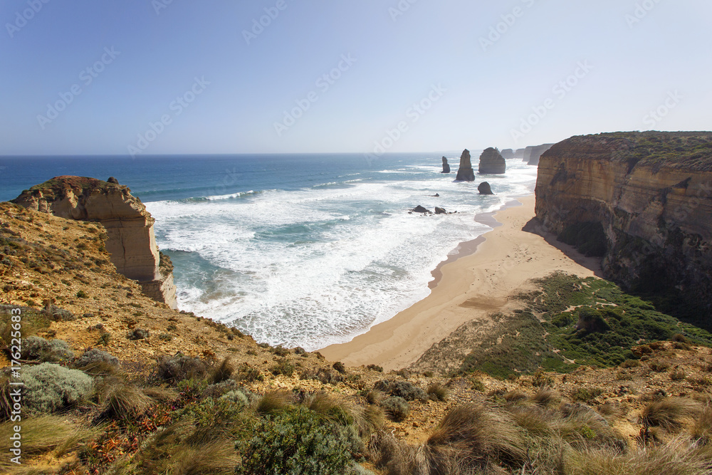 Looking West at the Twelve Apostles on the Great Ocean Road, Melbourne