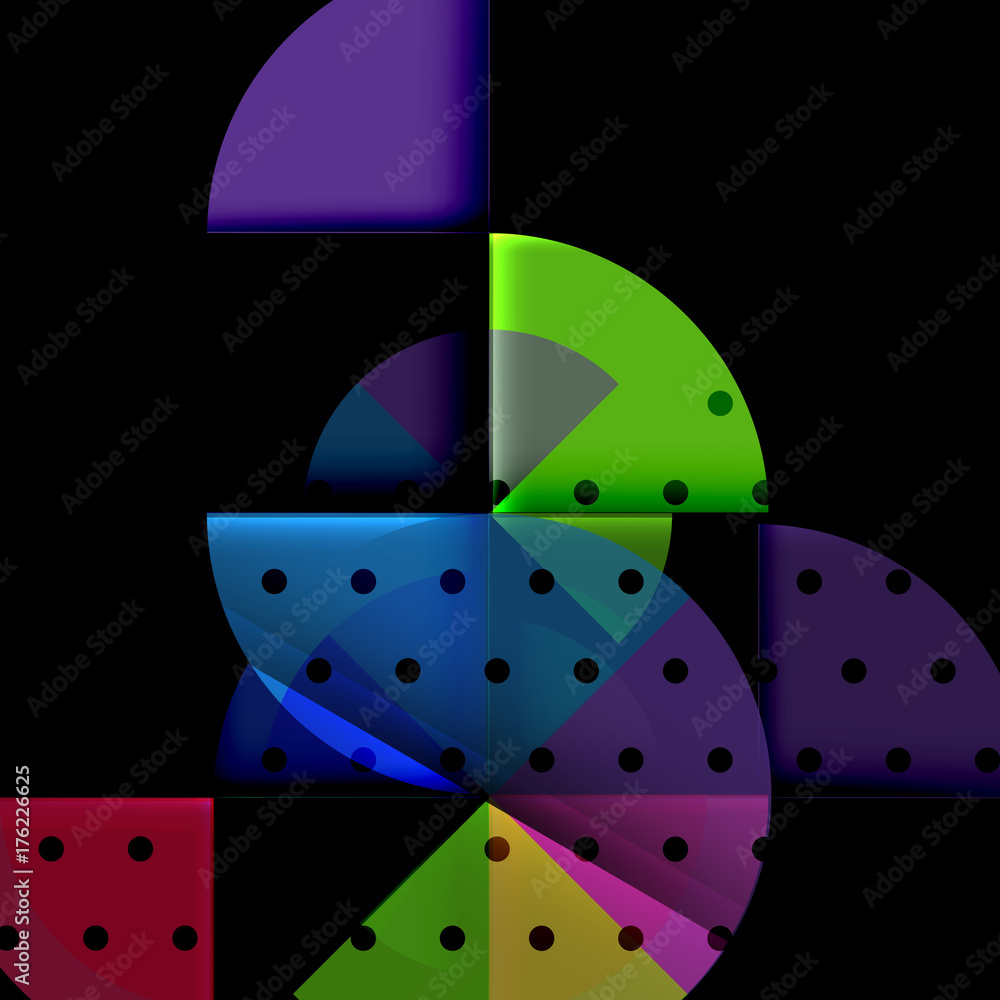 Circle elements on black background Circle elements on black background