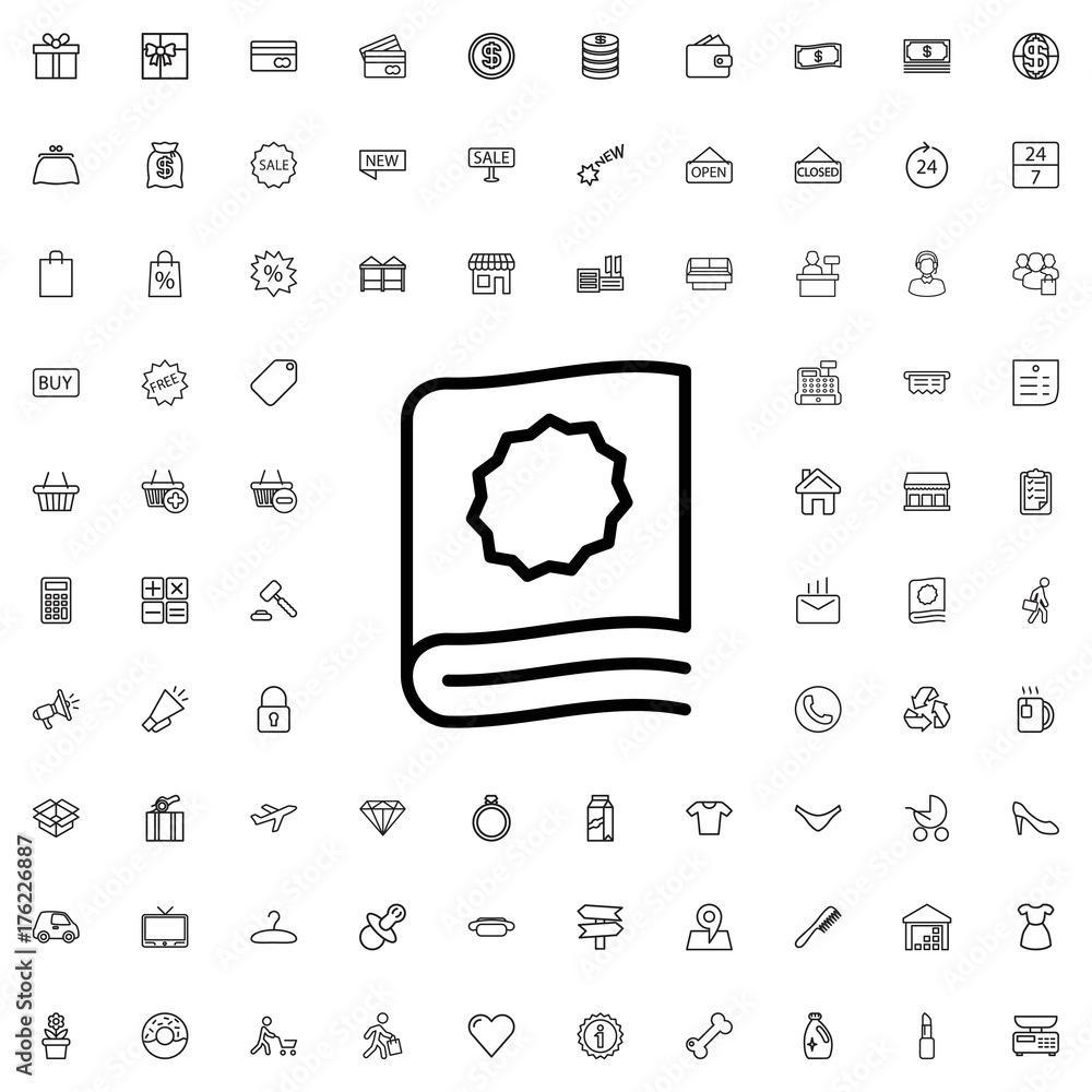 Catalog Icon - Download in Line Style