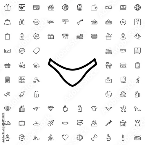 Panties icon. set of outline shopping icons.