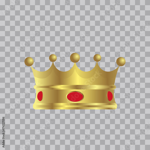 Golden Crown, With Gradient, Vector Illustration