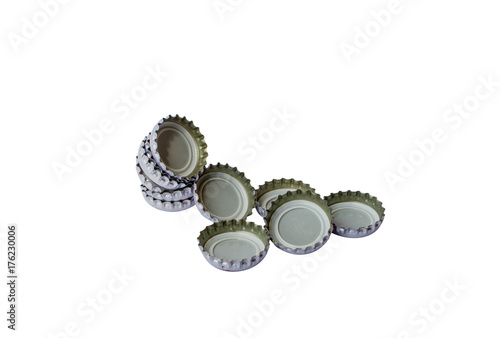 Bottle Caps stack isolated on white background