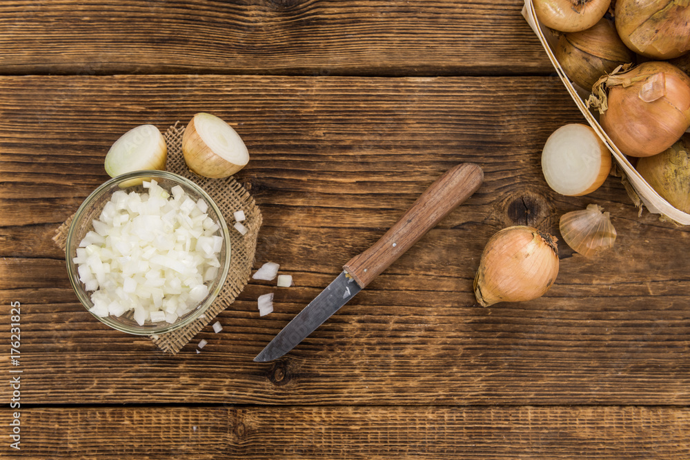 Homemade Chopped white onions Homemade Chopped white onions