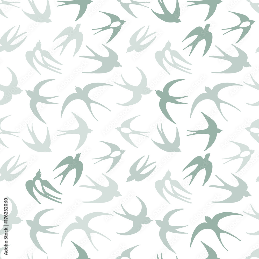 Swallows, seamless pattern for your design Swallows, seamless pattern for your design