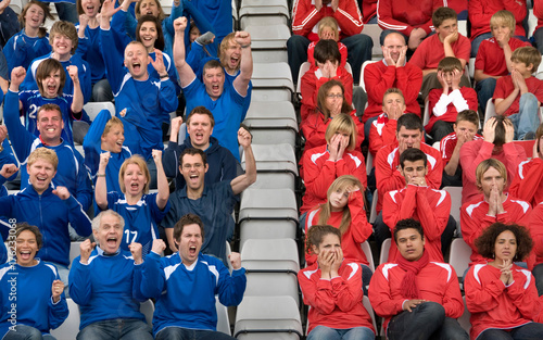 Rival fans at football match