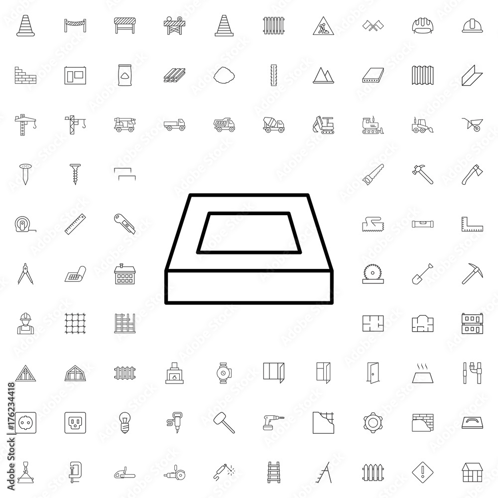 Swimming pool icon. set of outline construction icons. Stock Vector ...