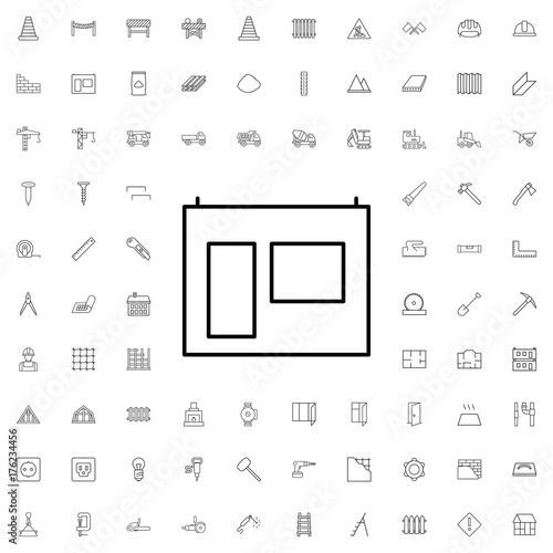 Slab icon. set of outline construction icons.