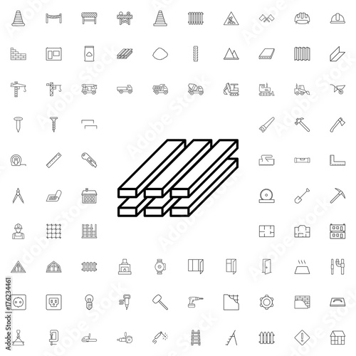 Slab icon. set of outline construction icons.